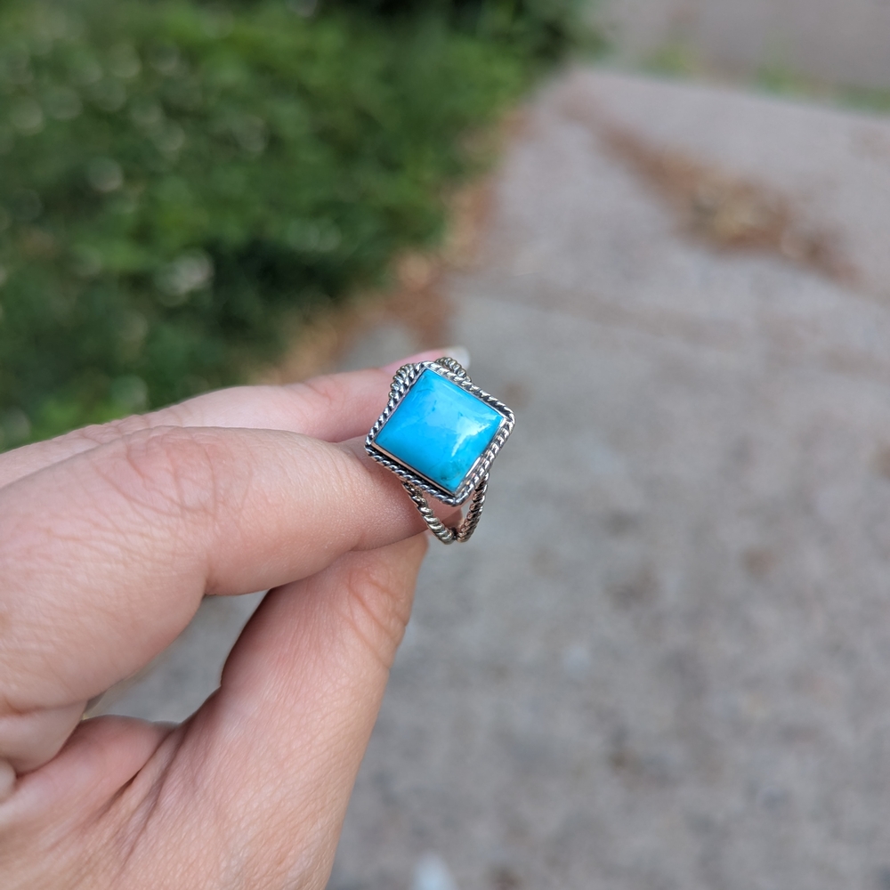 Turquoise Silver Ring - Picture 8 of 9